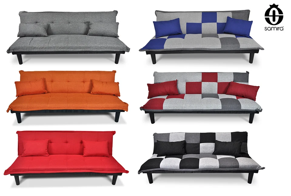 SAMIRA Divano letto clic clac in tessuto - Divanetto mod. Russell