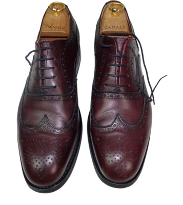 £269 BERWICK 1707 NEU VERPACKT GOODYEAR RAHMENGENÄHT WEINROT BROGUES UK 8 IT 42 LEDER