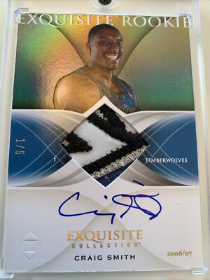2006-07 Exquisite TRUE RAINBOW 4 CLR PATCH AUTO Craig Smith RC FIRST ONE # 1/5
