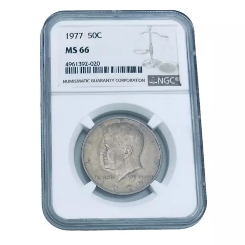 1977 50C Kennedy Half Dollar MS 66 NGC  Gem Case Mint State