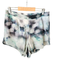 NIQUE 100 Silk Elastic Waist Shorts Size 10 fits Small Water color Lined