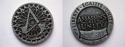 Pièce de monnaie Assassin's Creed Unity avec pochette d'origine