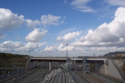 Foto 6x4 Eisenbahn über der STRG Northfleet The Channel Tunnel Rail Link (c2009