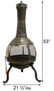 Outdoor Garden Patio DeckMate Sonora Wire Mesh Chimenea, 21.5" dia. | eBay