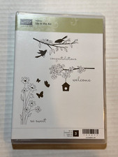 STAMPIN UP STAMP SET UP IN THE AIR HOSTESS SETS BIRDS BUTTERFLIES FLORAL BLOSSOM