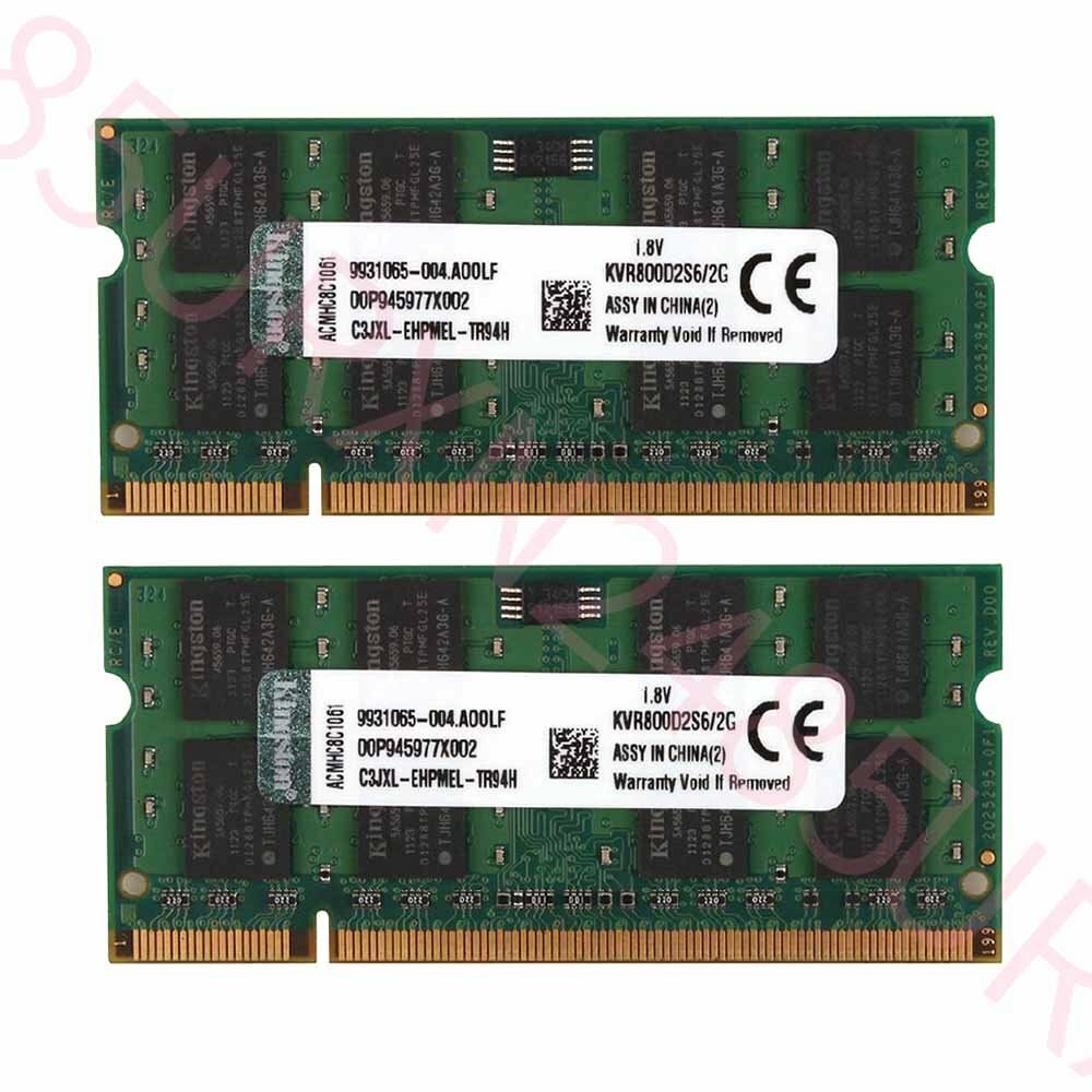 Kingston 4GB 2 x 2GB / 1GB PC2-6400 DDR2 800Mhz 1.8V KVR800D2S6/2G ...