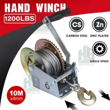 Hand Winch Heavy Duty Hand Crank 1200 lbs 33 ft Steel Cable for Boat Car Trailer