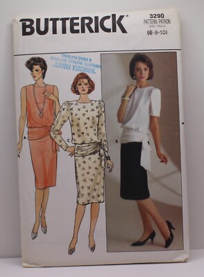 Butterick 3290Size 6-8-10 Circa 1980's Dress with Sash