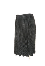 Vikki Vi Woman Plus Sz 2X XXL Slinky Skirt Polka Dot Black White Travel Vtg USA