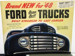 Details About 1948 Ford Heavy Duty F5 F6 Truck Engine Rouge 239 V8 Rouge 226 Six Sale Brochure