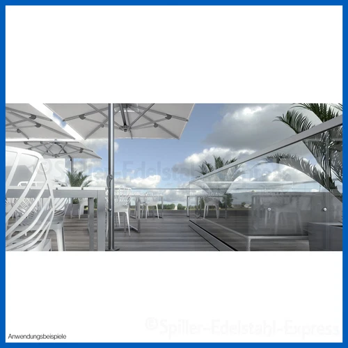 Bodenprofil Eco Ganzglasgeländer Glasgeländer Geländer Glas Alu 1,0kN Aufgesetzt - Bild 10 von 54