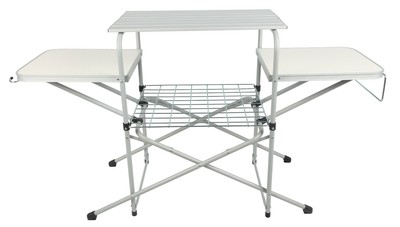 ozark trail deluxe portable camp kitchen table and grill stand