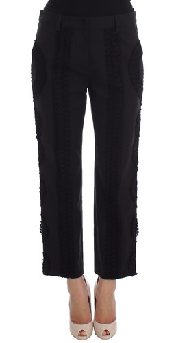 DOLCE & GABBANA Pants Virgin Wool Stretch Black Skinny Trouser