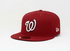 New Era 59Fifty Men Women Cap Washington Nationals On Field Game Red Fitted Hat