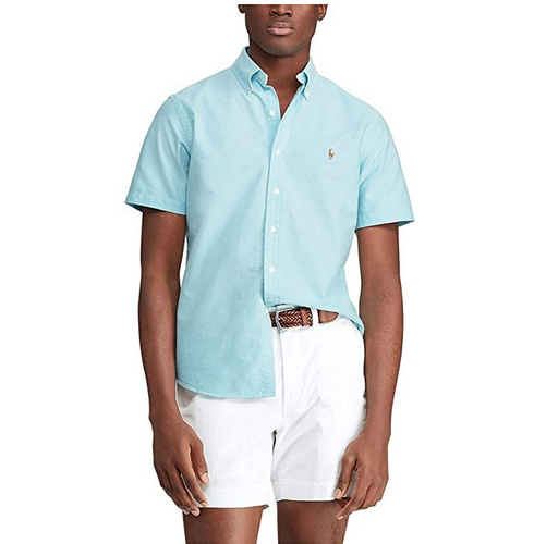 mens short sleeve oxford button down shirt