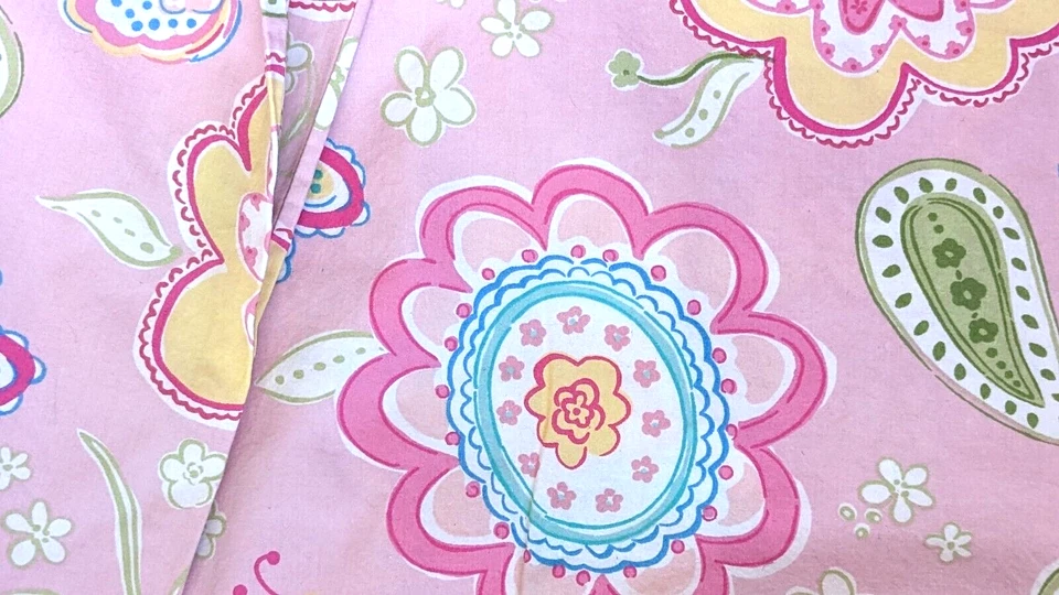 Funda nórdica POTTERY BARN niños Samantha tamaño doble rosa cachemira flor mariposa Foto 2 de 3