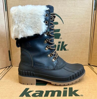 Kamik - Women's Sienna F2 Black Leather Winter Boots (Up to -20°C) New in Box