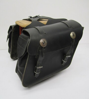 Pair Leather Bike Bicycle Motorcycle Saddlebags Saddle Bag Tassels