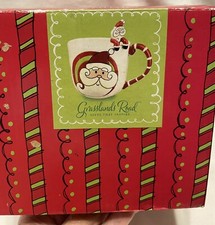 Taza de cerámica Grasslands Road Studio 100 con cuchara Santa Navidad nueva en caja