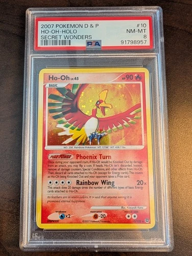 Ho-Oh 10/132 - Rare Holo Secret Wonders Set Pokemon TCG - PSA 8 NM-MT