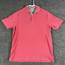 Tommy Bahama Polo Shirt Mens Medium Pink Performance Tencel Blend Golf Casual