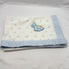 Vintage Cuddle Time Baby Blanket Bear Balloon 29x39