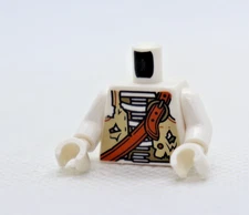 TORSO - White Skeleton Pirate Shoulder Belt Bag BAM Body LEGO® Minifigure Part