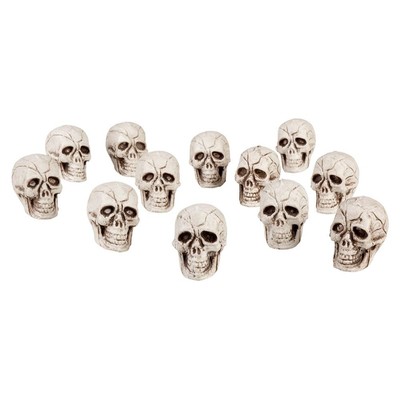 74390 - Totenköpfe Set 12-teilig Größe 4 x 3 cm Deko Skelett d...