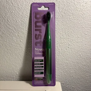 BURST Nova Sonic Electric Toothbrush Green Aluminum Handle Replaceable Head