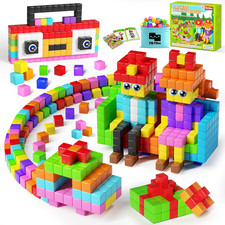 116PCS Magnetic Blocks with Magnet Eyes Toy, Magnetic Building Blocks with Stora