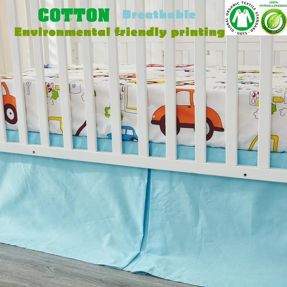 Juego de ropa de cama de cuna para niños construcción coches camiones juegos de cama de bebé algodón N... Foto 4 de 4