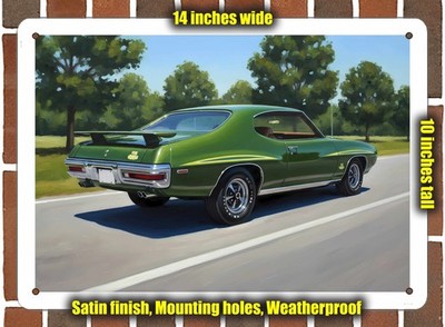 Metal Sign - 1970 Pontiac GTO 20 Oil Painting - 14x10