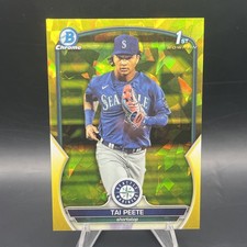 2023 Bowman Draft Sapphire Edition Tai Peete 1st Yellow Sapphire /75 BDC-28