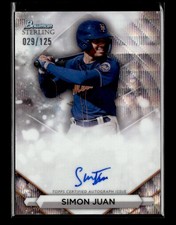 2023 Bowman Sterling #PA-SJN Simon Juan Prospect Auto Wave Refractors #/125