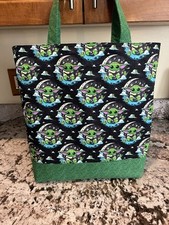 Custom Baby Yoda Grogu Star Wars large cotton washable reusable Purse tote bag