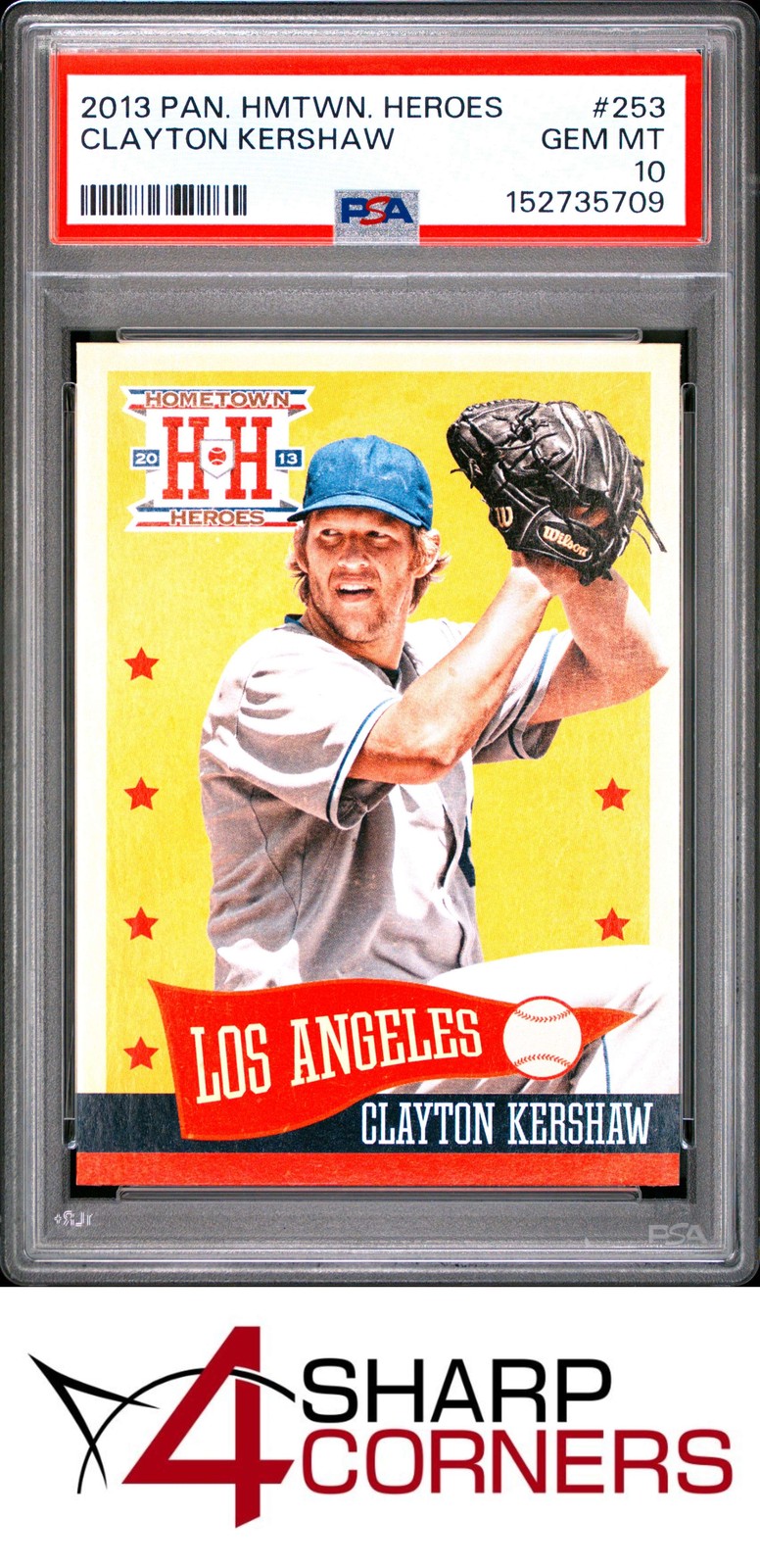 2013 PANINI HOMETOWN HEROES #253 CLAYTON KERSHAW PSA 10 view 1