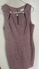 Eliza J Mauve Cocktail Dress Jewled size 8 Sleeveless Pink Zipper Spring Summer