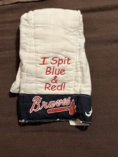 Baby Spit Up Rag Atlanta Braves  I Spit Red  Blue  