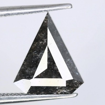 CERTIFIED Natural Earth Mined Diamod 6.00CT black trillio Brilliant VVS1/ 11.8mm