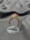 Men's 18 karat gold ring, reddish cabochan center stone (A2EL) — photo 2