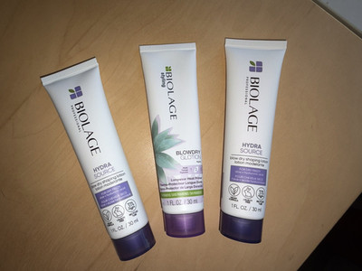 3 New Biolage Hydra Source Blow Dry Shaping Lotions, Travel Size, 3 oz. total