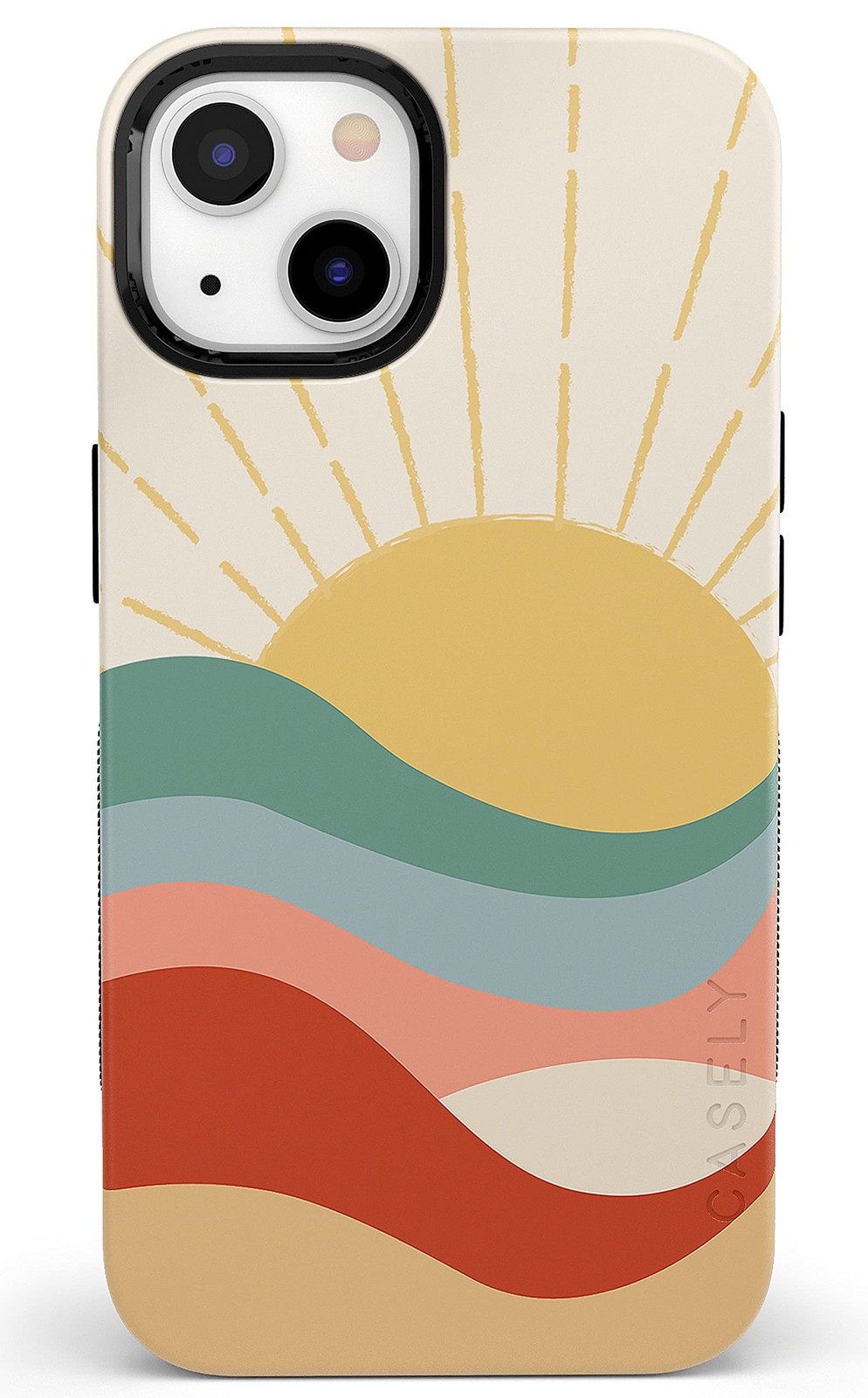 Casely Bold iPhone 15 Case Military Grade Protection Here Comes the Sun Design