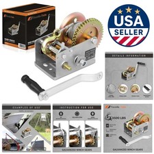 Heavy Duty Boat Trailer Winch 3500 Lbs Towing Capacity Zinc-plated Finish
