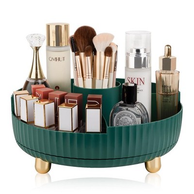 Makeup Perfume Organizer Tray with Divider 360 Degree Rotating Lazy Susan Ski...