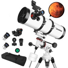 "150EQ High-Powered Reflector Telescope for Adults with Phone Adapter  Tripod"
