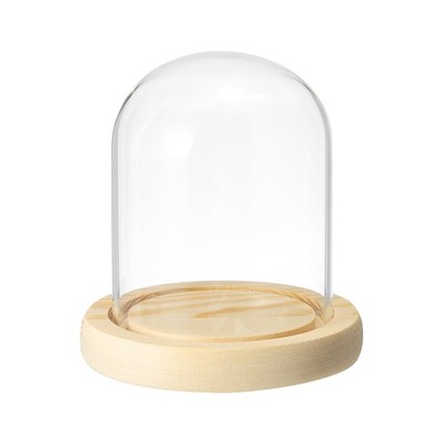 3.9''x3.1'' Clear Cloche Glass Dome Glass Bell Jar Display Case Centerpiece