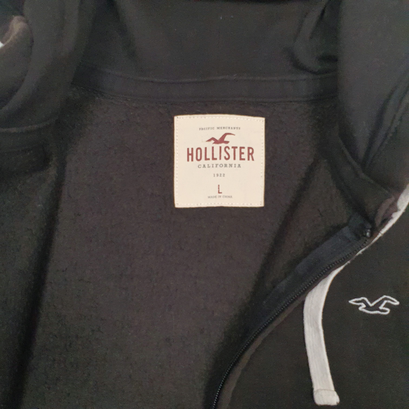 HOLLISTER Full Zip Cotton Blend Jumper Sweatshirt Mens L image 3