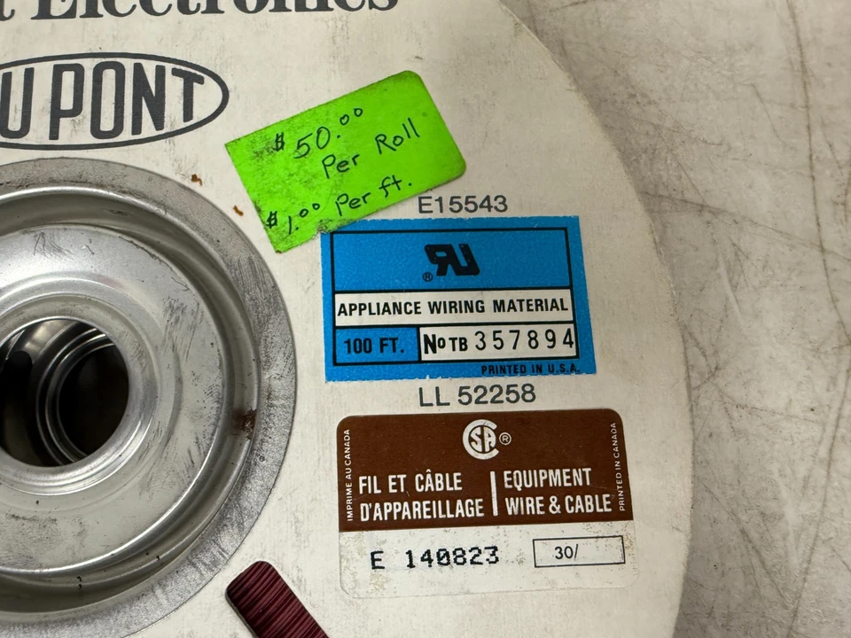 Cable para electrodomésticos DuPont Electronics 28AWG 76825-025 100 pies carrete rojo nuevo de stock Foto 2 de 4