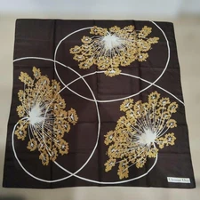 Christian Dior Floral Square Scarf Brown 33.5 in Pre owned