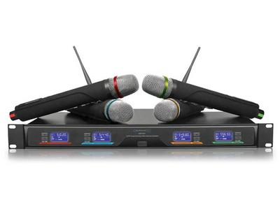 Technical Pro Quad Professional UHF Wireless Microphone System WM1641  4 Mics